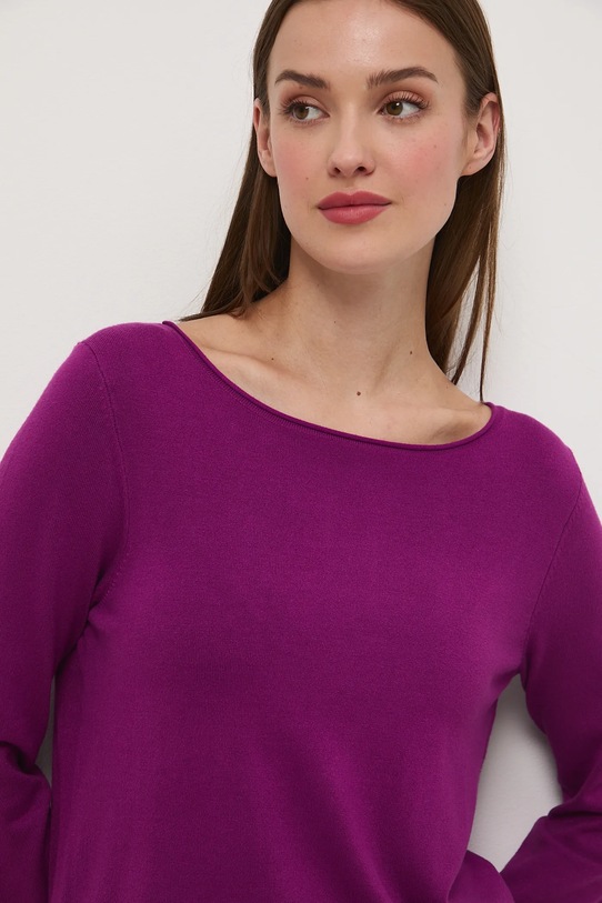 Sweter damski z wiskozą fioletowy RW25-SWD033