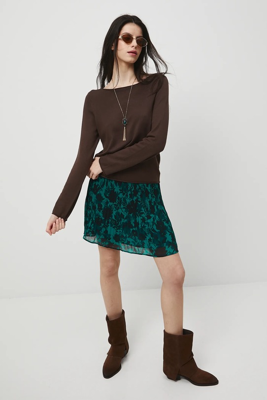 Sweter damski z wiskozą RW25-SWD033 brązowy RW25