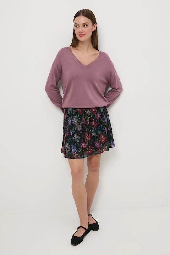 Sweter damski z wiskozą RW25-SWD034 różowy RW25