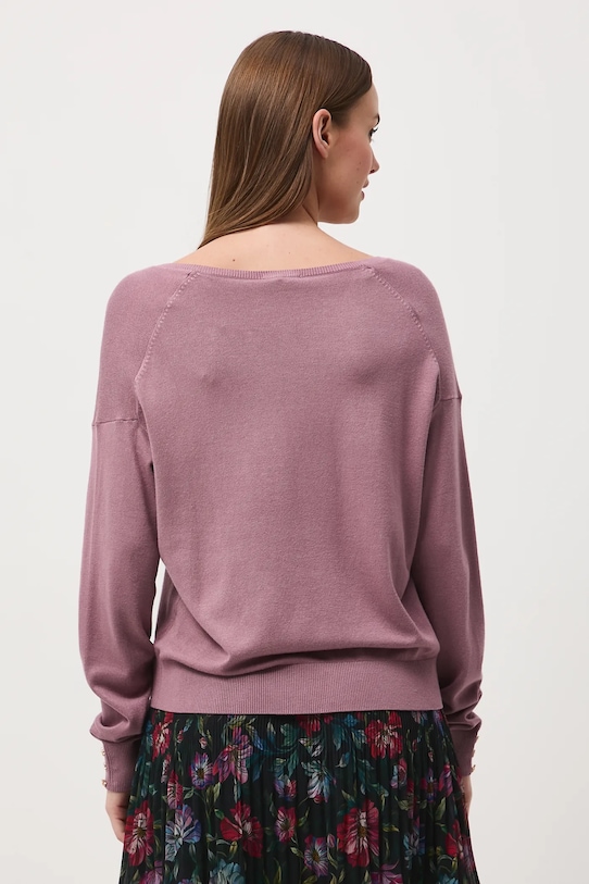 Odzież Sweter damski z wiskozą RW25-SWD034 różowy