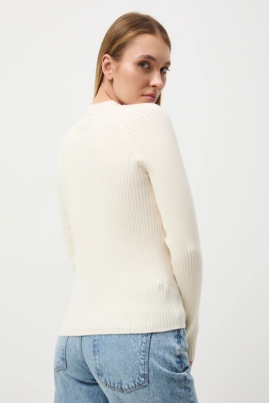 Odzież Sweter damski prążkowany RW25-SWD054 beżowy