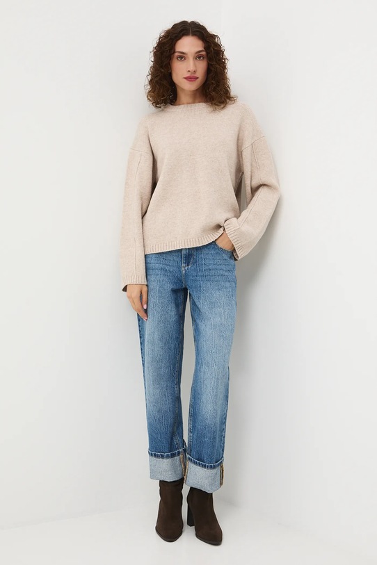 Sweter damski melanżowy melanż beżowy RW25-SWD063