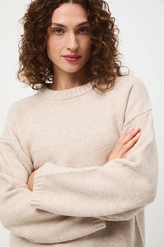 Sweter damski melanżowy beżowy RW25-SWD063