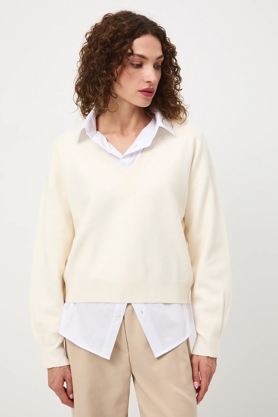 Medicine sweter regular beżowy RW25-SWD064