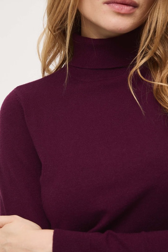 Sweter damski gładki z wiskozą RW25-SWD071 bordowy