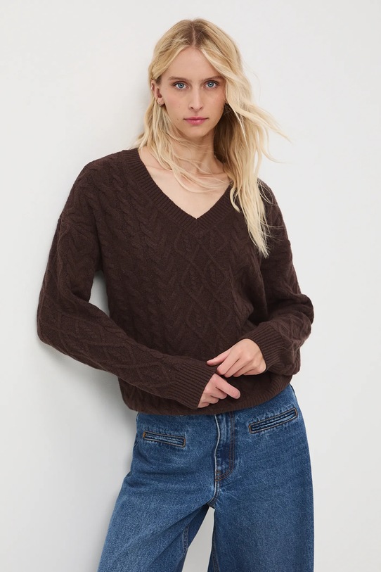 Medicine sweter regular brązowy RW25-SWD073