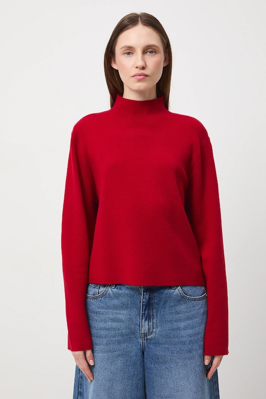 Sweter damski gładki RW25-SWD0B0 czerwony RW25