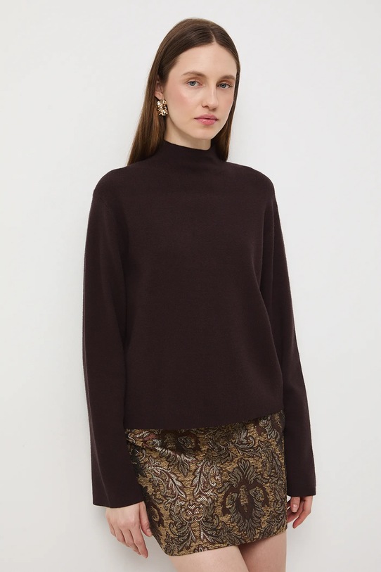Sweter damski gładki pozostałe brązowy RW25-SWD0B0