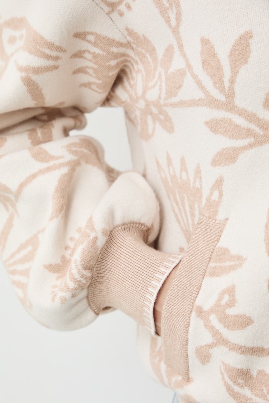 Kardigan damski wzorzysty RW25-SWD100 beżowy