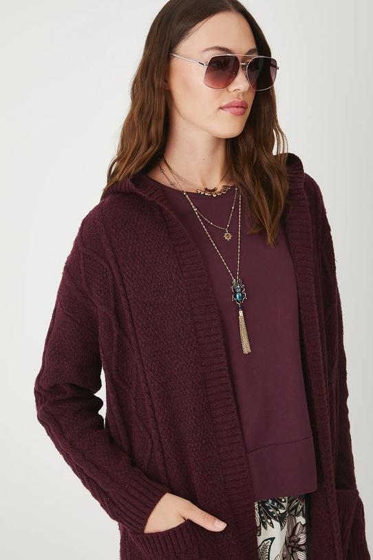 Medicine kardigan bordowy RW25.SWD102