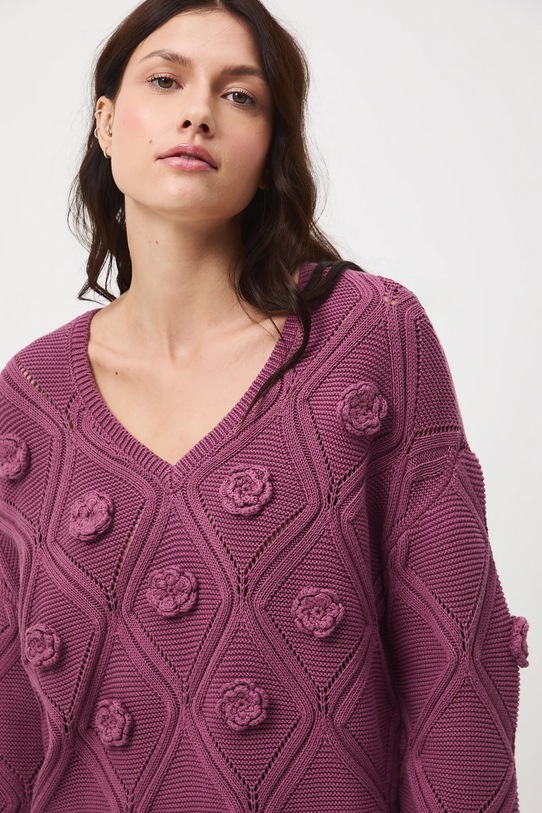 Medicine sweter szpic fioletowy RW25-SWD502