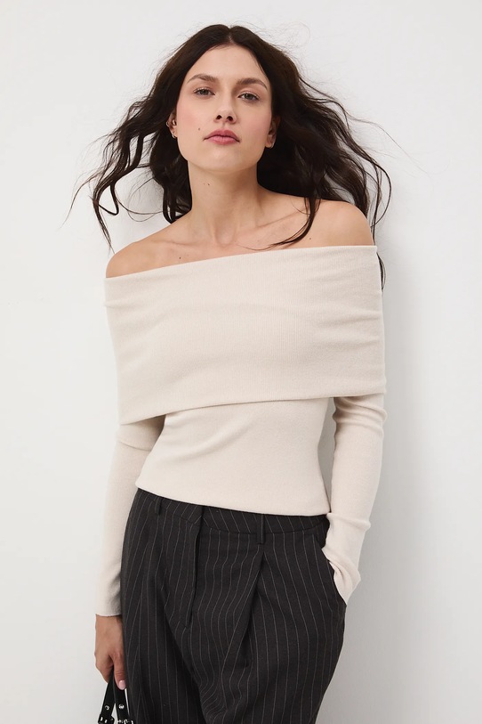 Medicine sweter slim beżowy RW25-SWD504