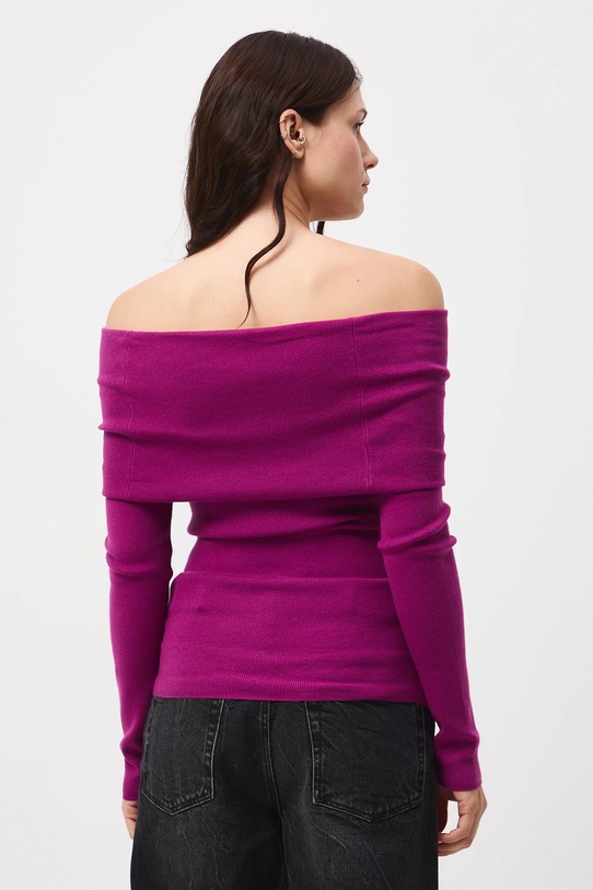 Odzież Sweter damski prążkowany RW25-SWD504 fioletowy
