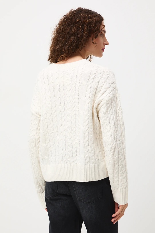 Odzież Sweter damski z warkoczowym splotem RW25-SWD609 beżowy