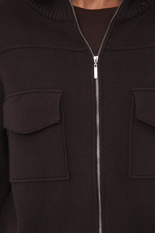 Sweter damski gładki z wiskozą RW25-SWD612 brązowy