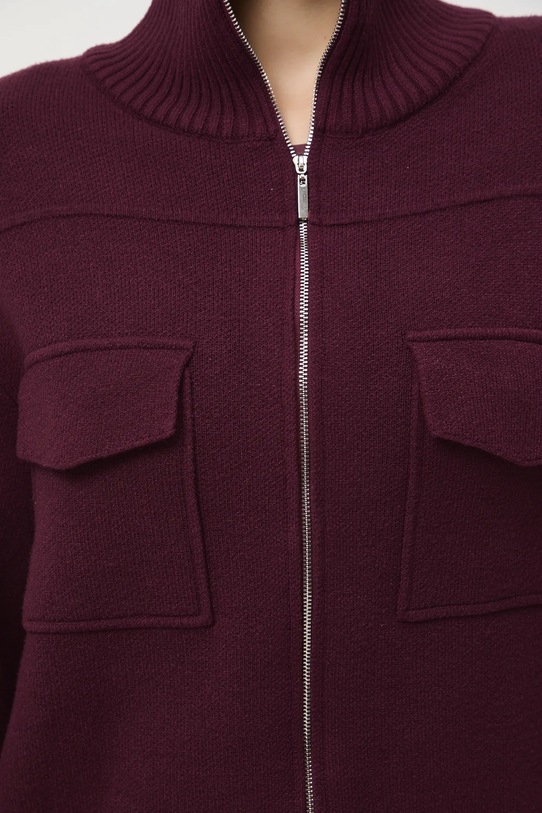 Sweter damski gładki z wiskozą RW25-SWD612 bordowy