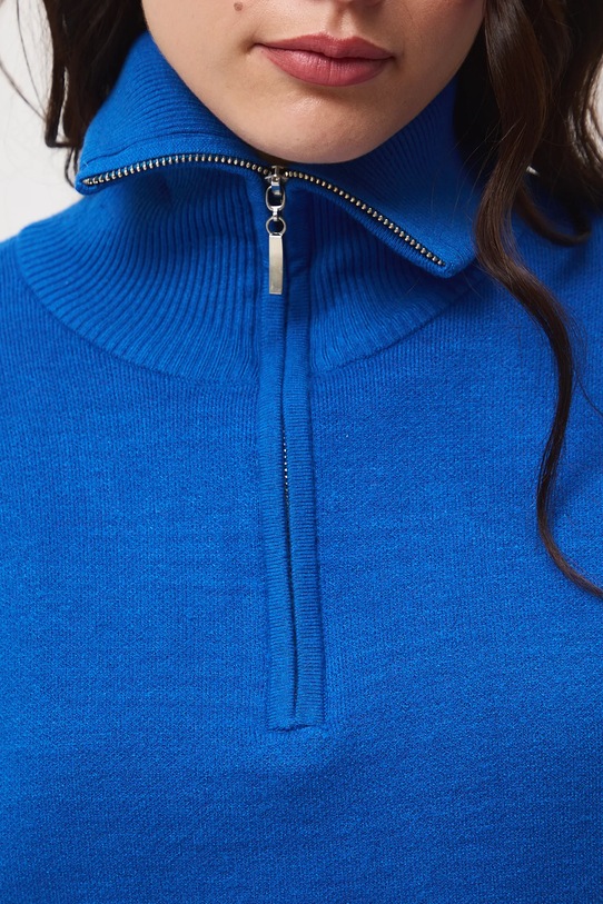 Sweter damski gładki z wiskozą RW25-SWD613 niebieski