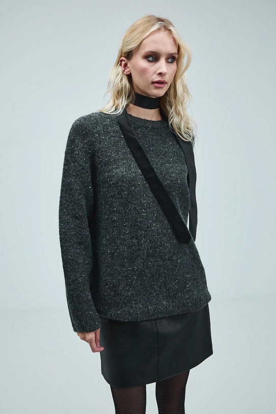 Medicine sweter okrągły szary RW25-SWD702