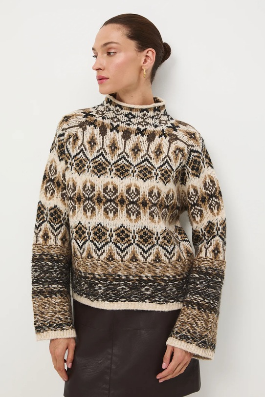 Medicine sweter z domieszką wełny regular multicolor RW25-SWD804