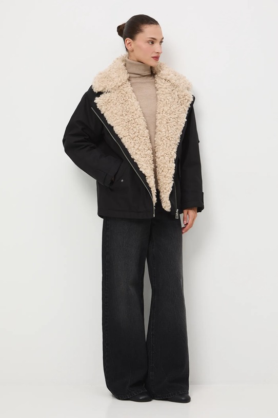 Sweter z wełny merino melanżowy RW25-SWD810 beżowy RW25