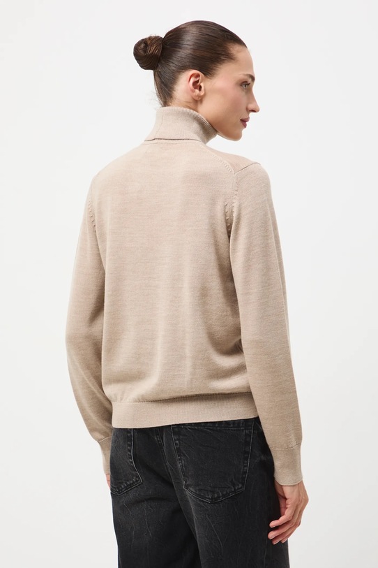 Odzież Sweter z wełny merino melanżowy RW25-SWD810 beżowy