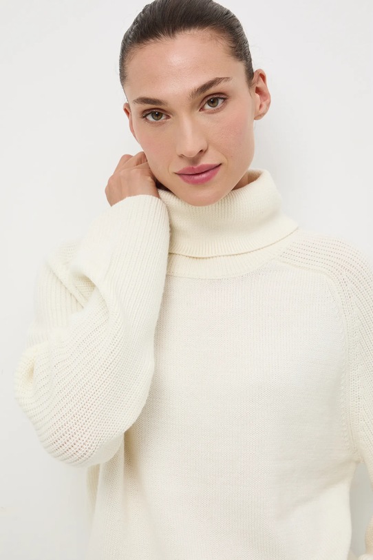 Medicine sweter z wełny merino beżowy RW25-SWD812
