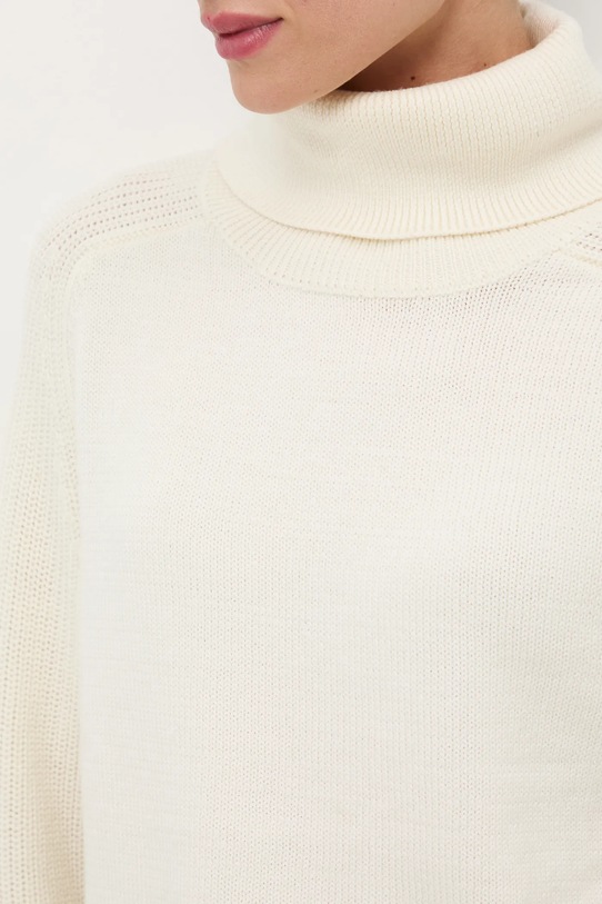 Medicine sweter z wełny merino RW25-SWD812 beżowy