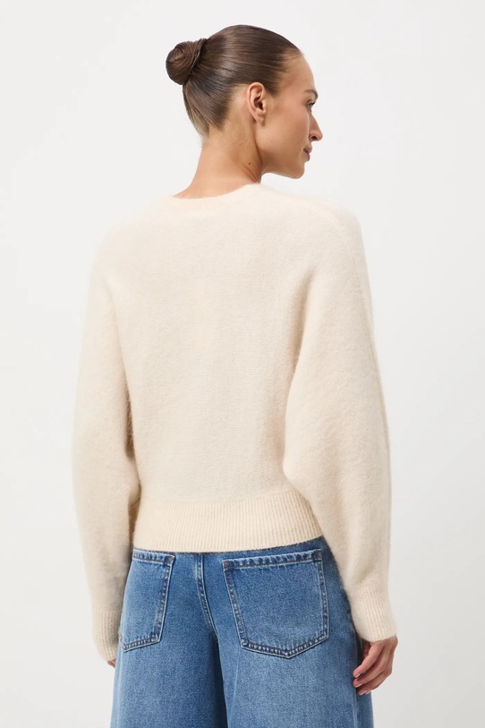 Odzież Kardigan damski z domieszką moheru i wełny RW25-SWD819 beżowy