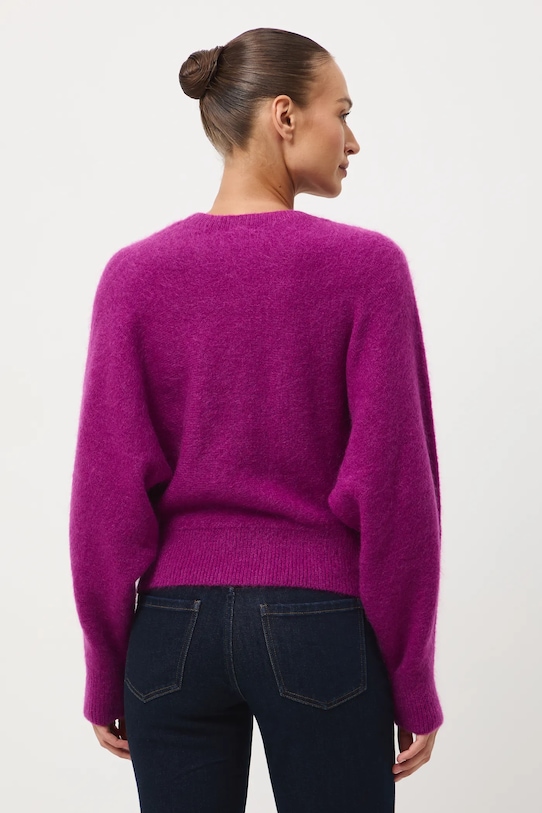 Odzież Kardigan damski z moherem i wełną RW25-SWD819 fioletowy