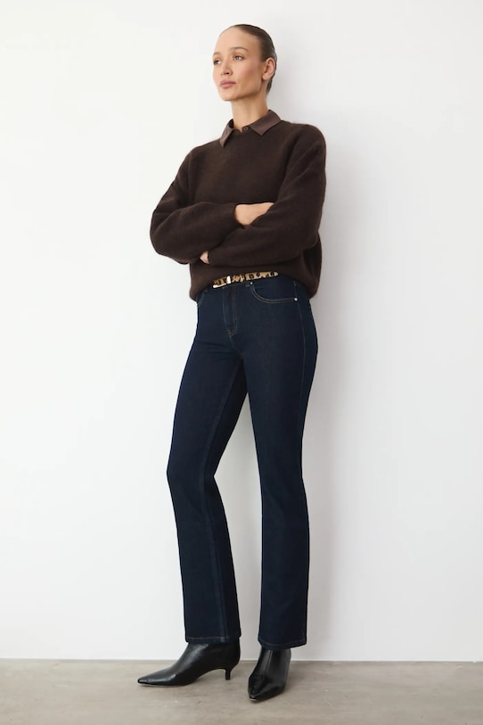 Sweter damski z moherem i wełną RW25-SWD820 brązowy RW25