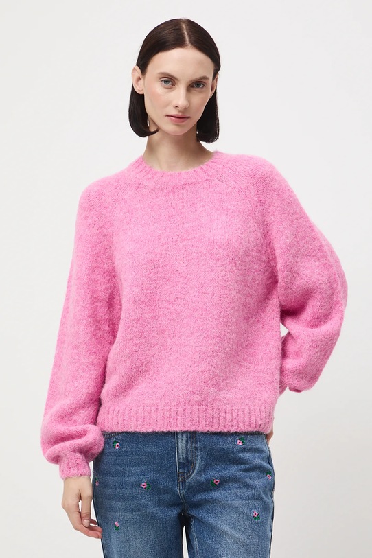 Medicine sweter z wełną alpaki RW25-SWD906 różowy RW25