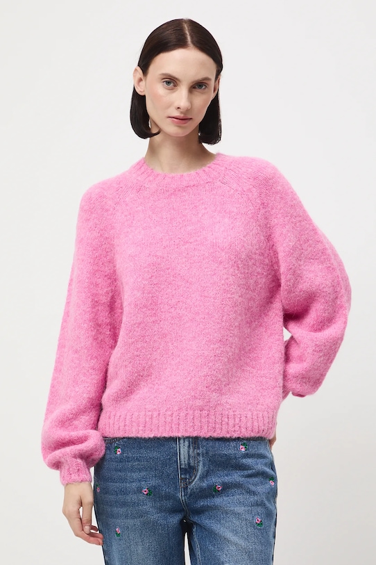 Medicine sweter z wełną alpaki RW25-SWD906 różowy RW25