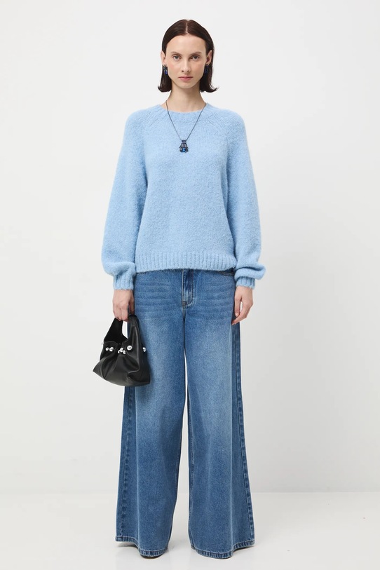 Medicine sweter z wełną alpaki RW25-SWD906 niebieski RW25