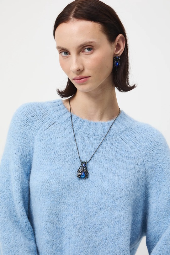 Medicine sweter z wełną alpaki niebieski RW25-SWD906