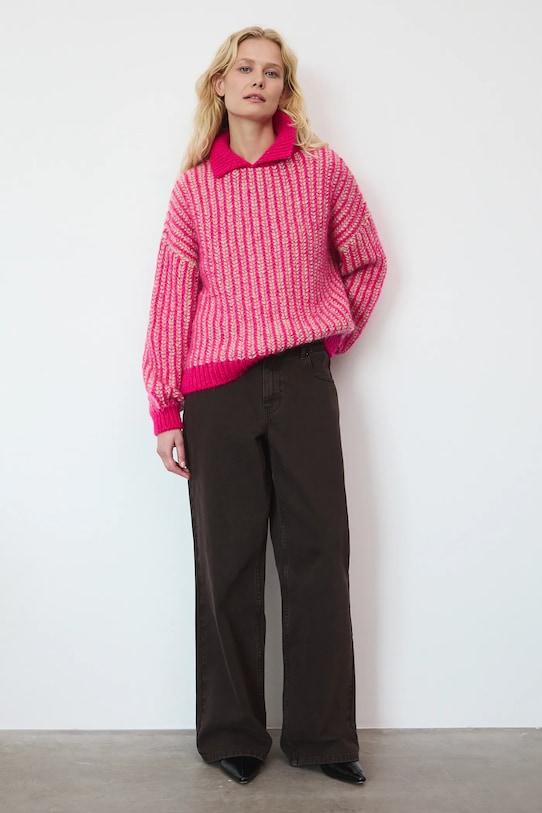 Medicine maglione oversize rosa RW25-SWD919