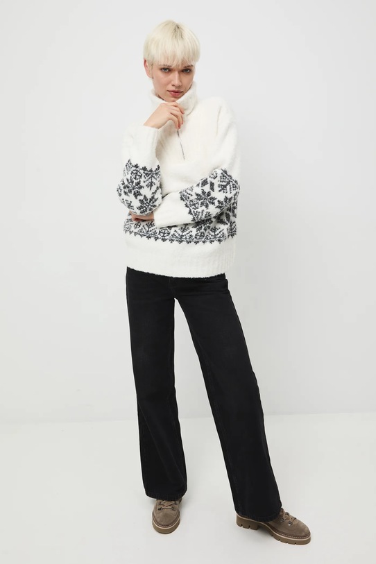 Medicine sweter z domieszką wełny RW25-SWDA08 beżowy RW25