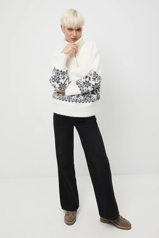 Medicine sweter z domieszką wełny RW25-SWDA08 beżowy RW25