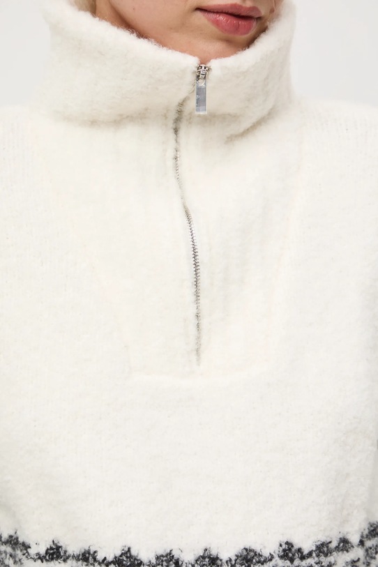 Medicine sweter z domieszką wełny RW25-SWDA08 beżowy