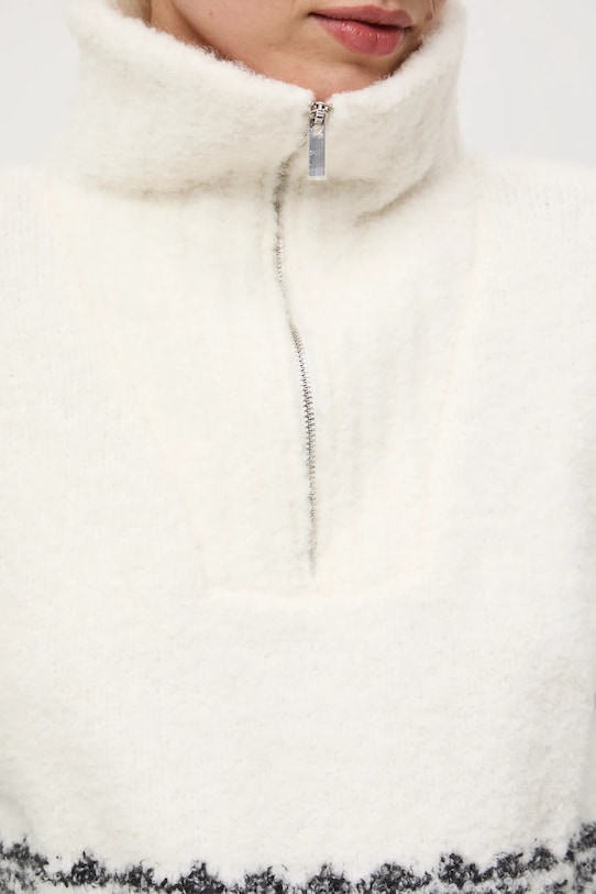 Medicine sweter z domieszką wełny RW25-SWDA08 beżowy