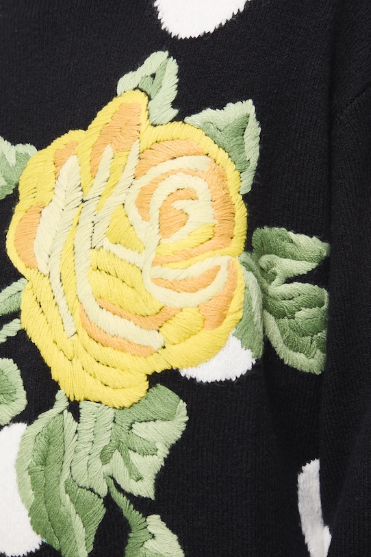 Medicine sweter z domieszką wełny RW25-SWDB14 czarny