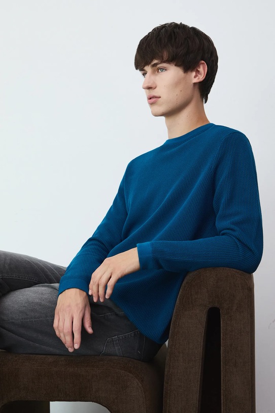 Medicine sweter bawełniany regular turkusowy RW25-SWM053