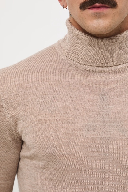 Medicine sweter z wełny merino RW25-SWM700 beżowy