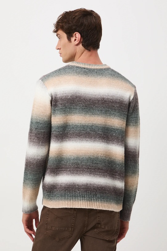 Odzież Sweter męski z domieszką wełny RW25-SWM709 zielony