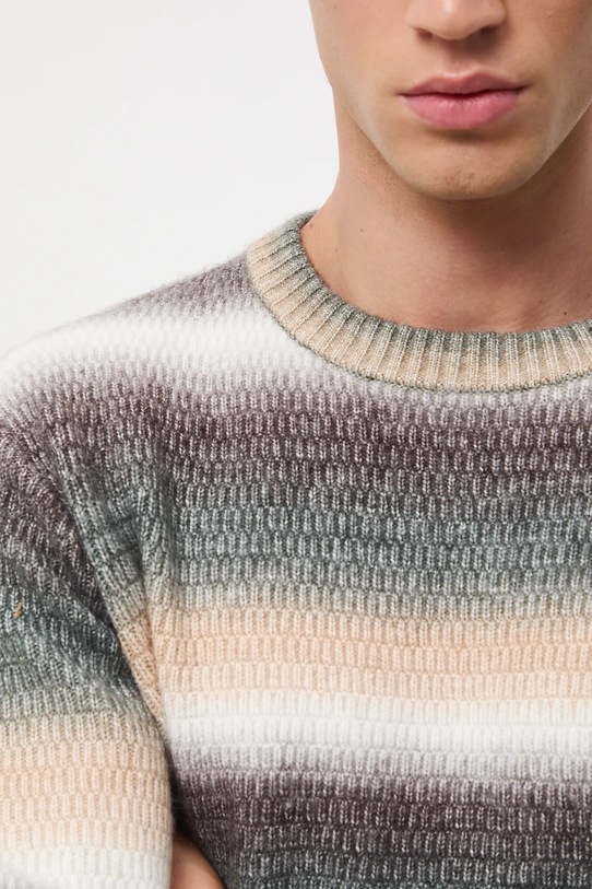 Sweter męski z domieszką wełny RW25-SWM709 zielony