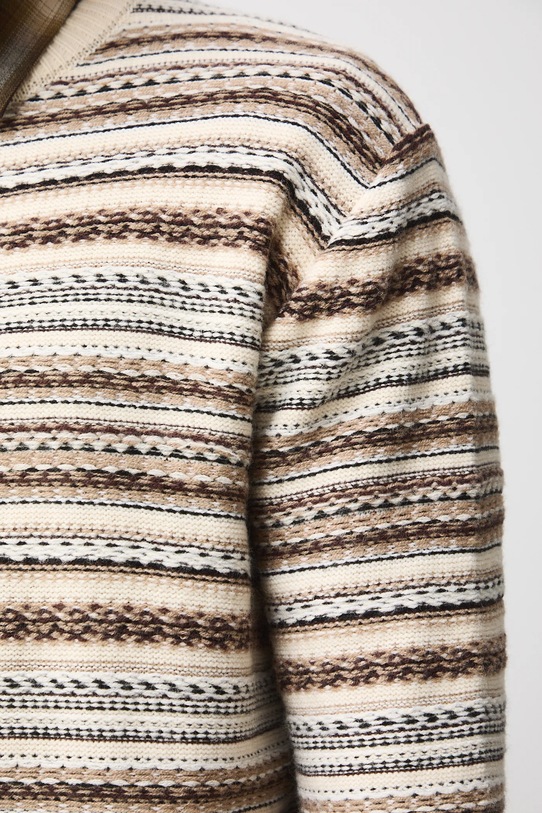 Medicine sweter z dodatkiem wełny RW25-SWM908 beżowy