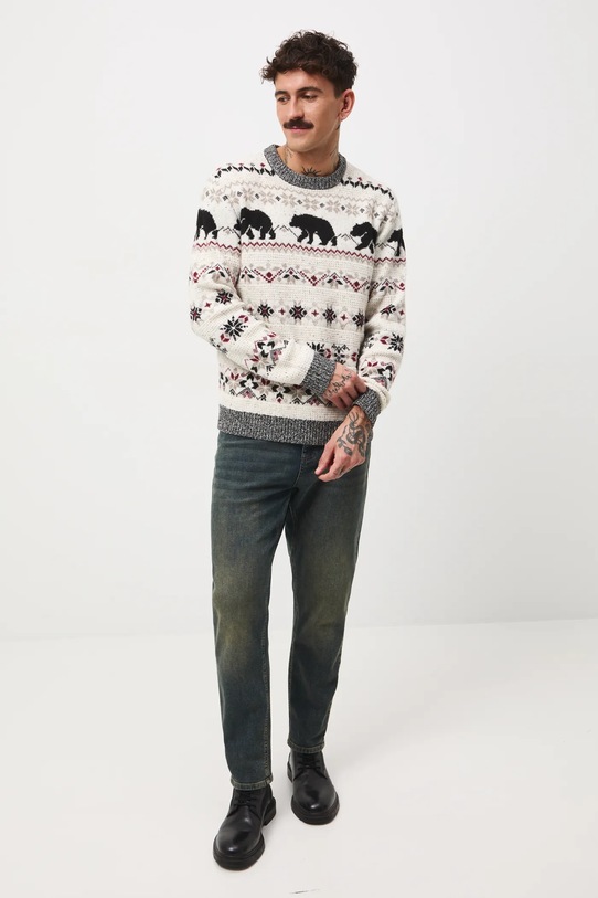 Medicine sweter z domieszką wełny RW25-SWMA12 beżowy RW25