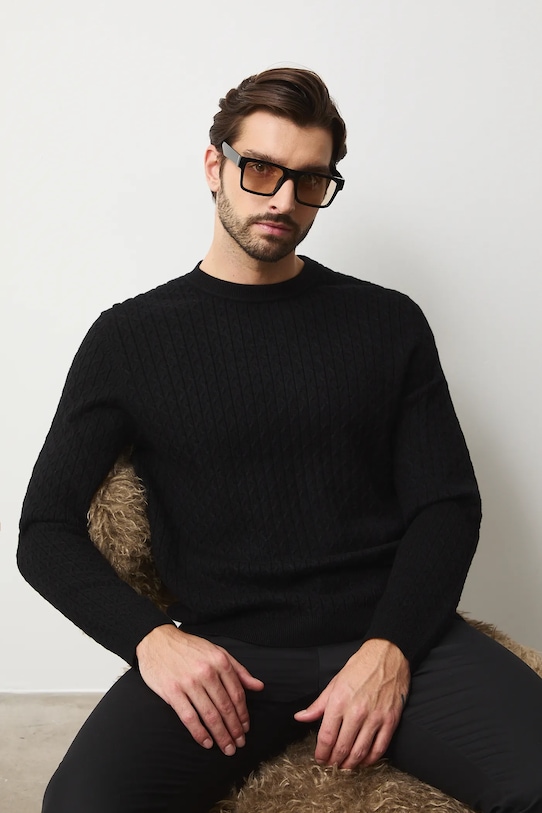 Medicine sweter regular czarny RW25-SWMB02