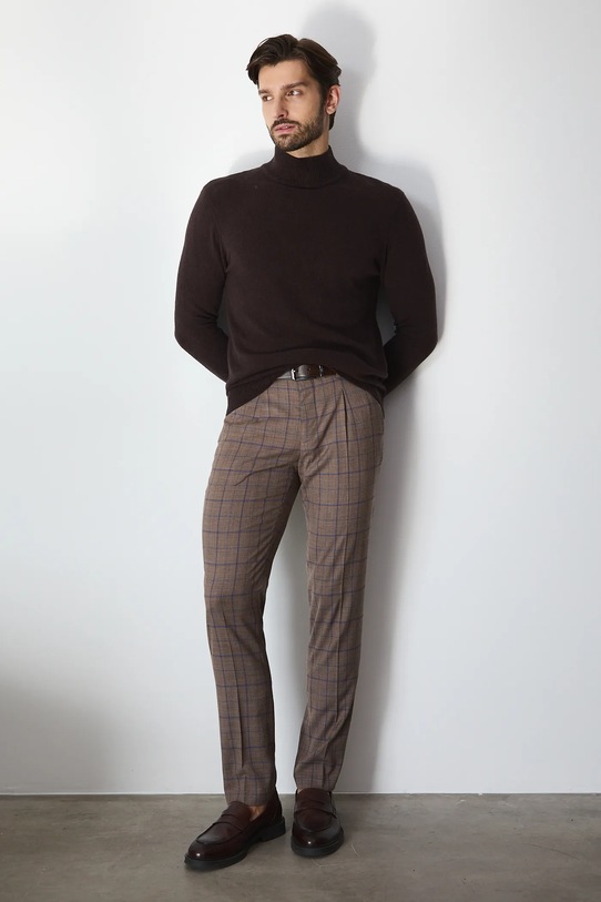 Sweter męski melanżowy RW25-SWMB03 brązowy RW25