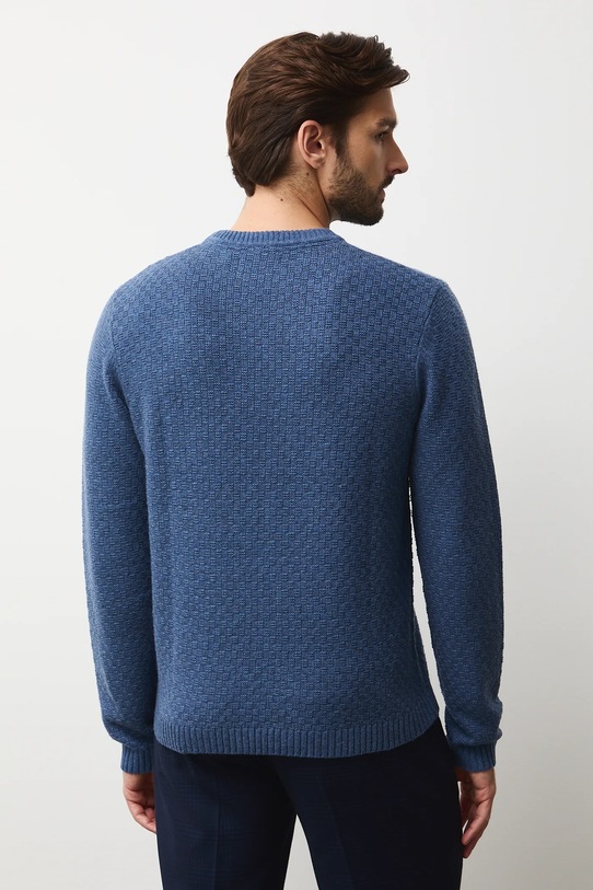 Oblečenie Sveter s prímesou vlny s textúrou RW25-SWMB11 modrá