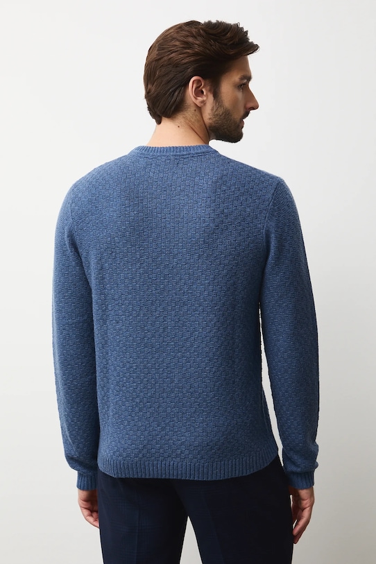 Oblečenie Sveter s prímesou vlny s textúrou RW25-SWMB11 modrá